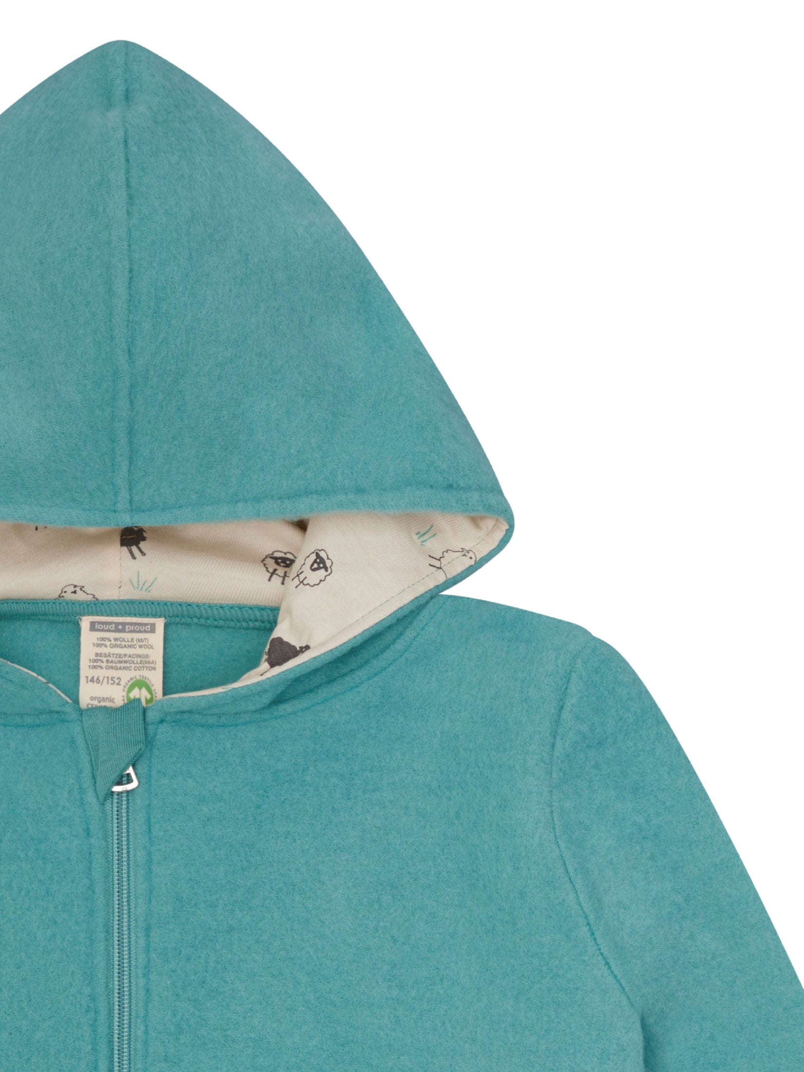 Chaqueta de forro polar de lana con capucha