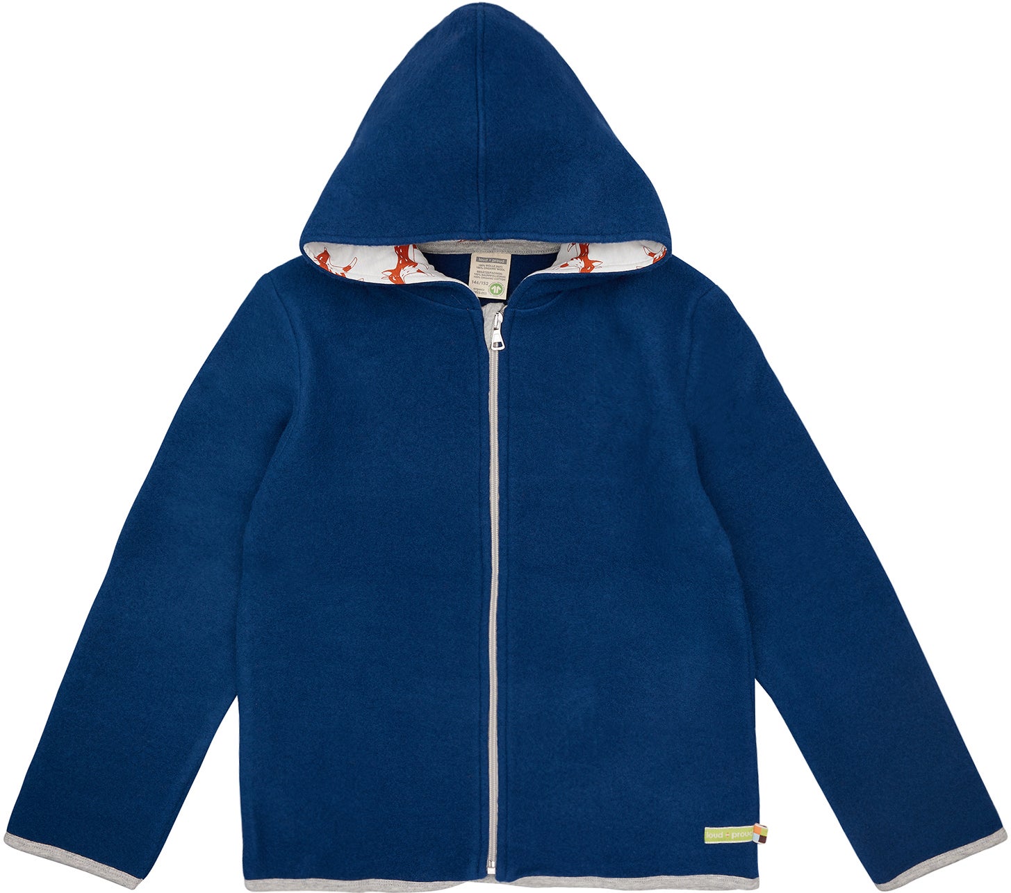 Wollfleece-Jacke mit Kapuze