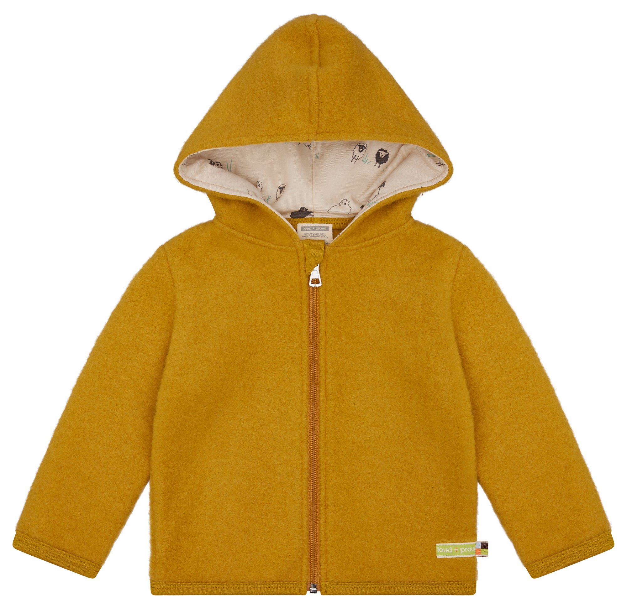 Wollfleece-Jacke mit Kapuze
