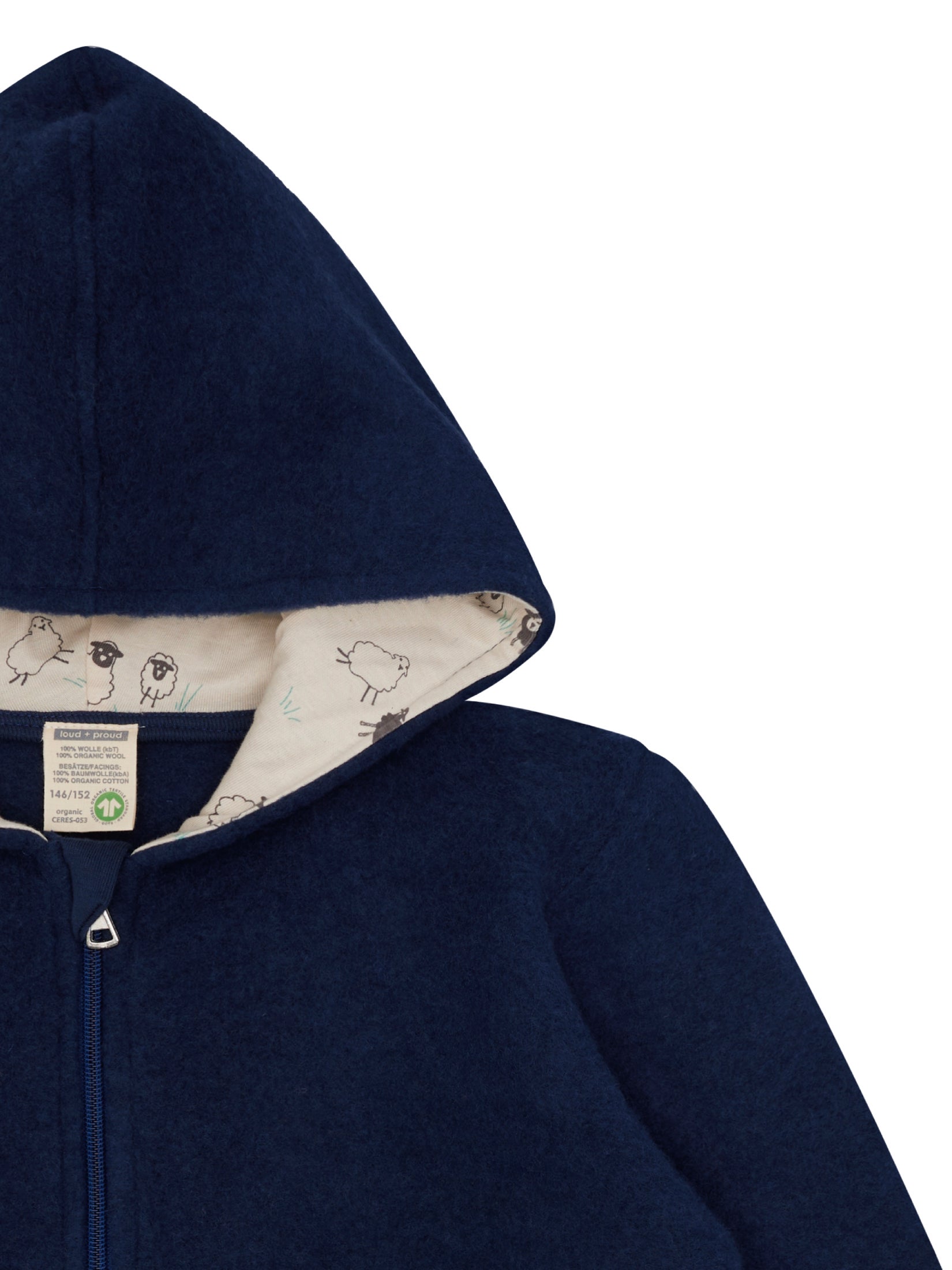 Chaqueta de forro polar de lana con capucha