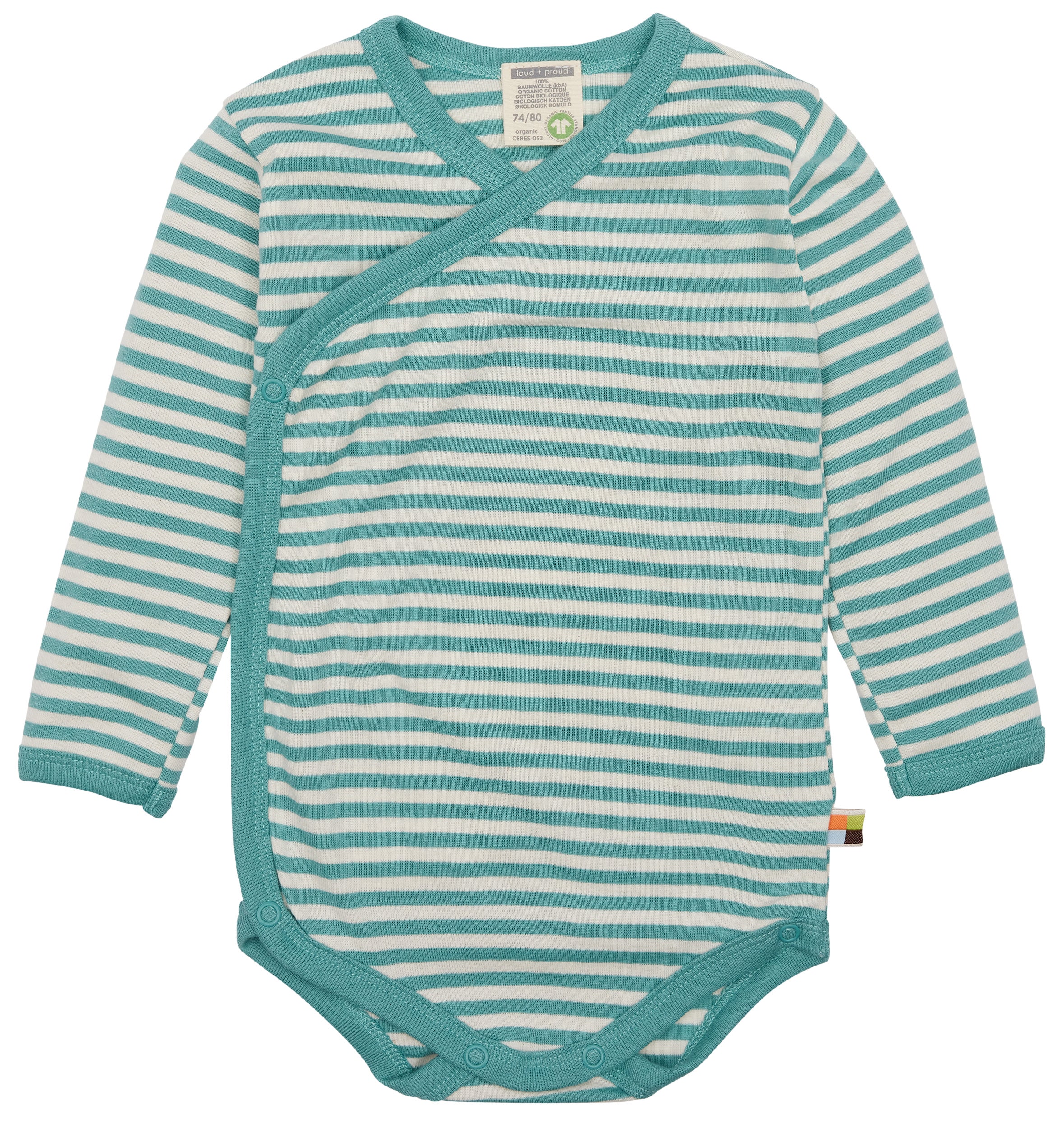 Striped wrap body with long sleeves Striped wrap body with long sleeves