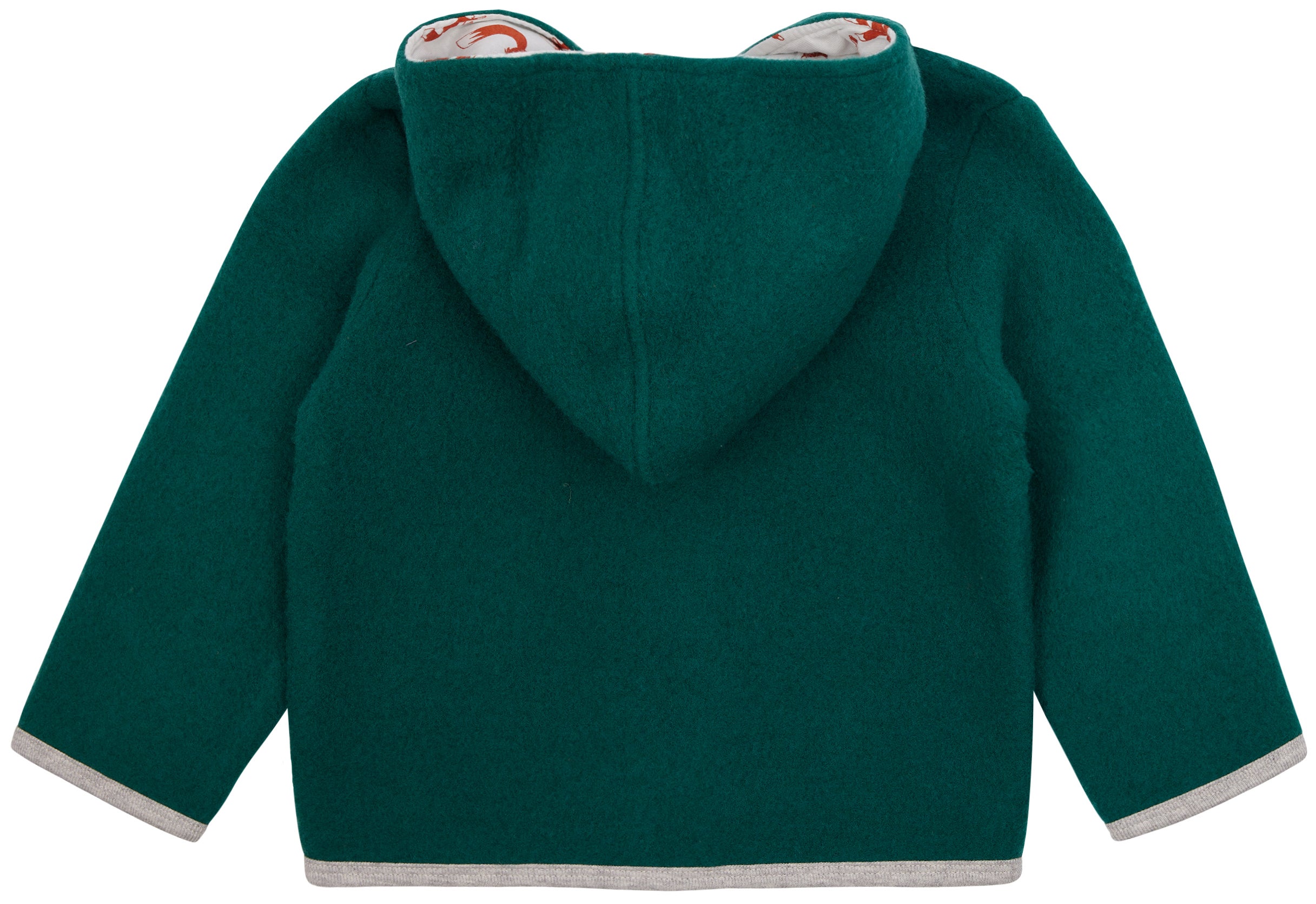 Wollfleece-Jacke mit Kapuze