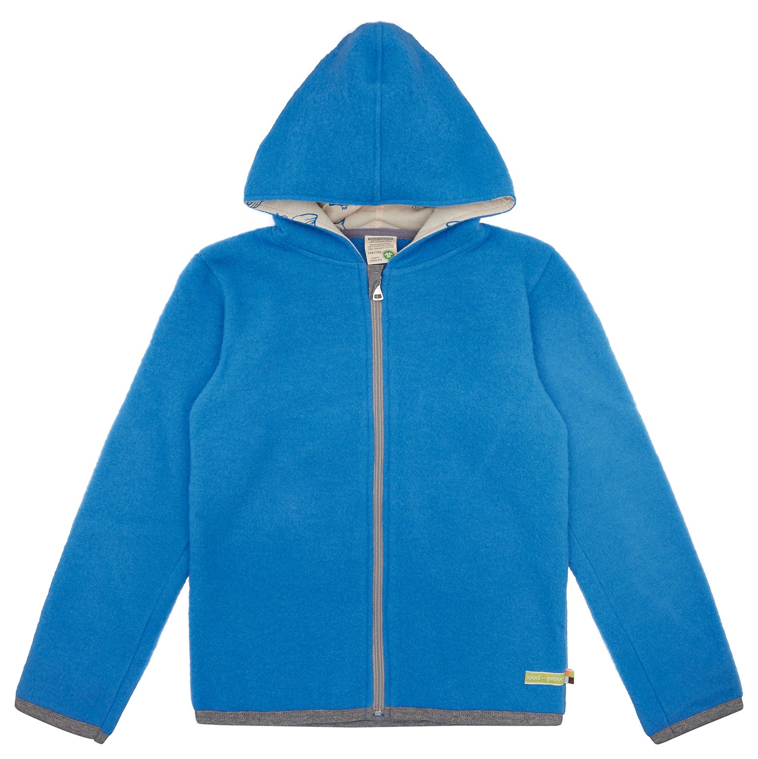 Wool fleece jacket with hood