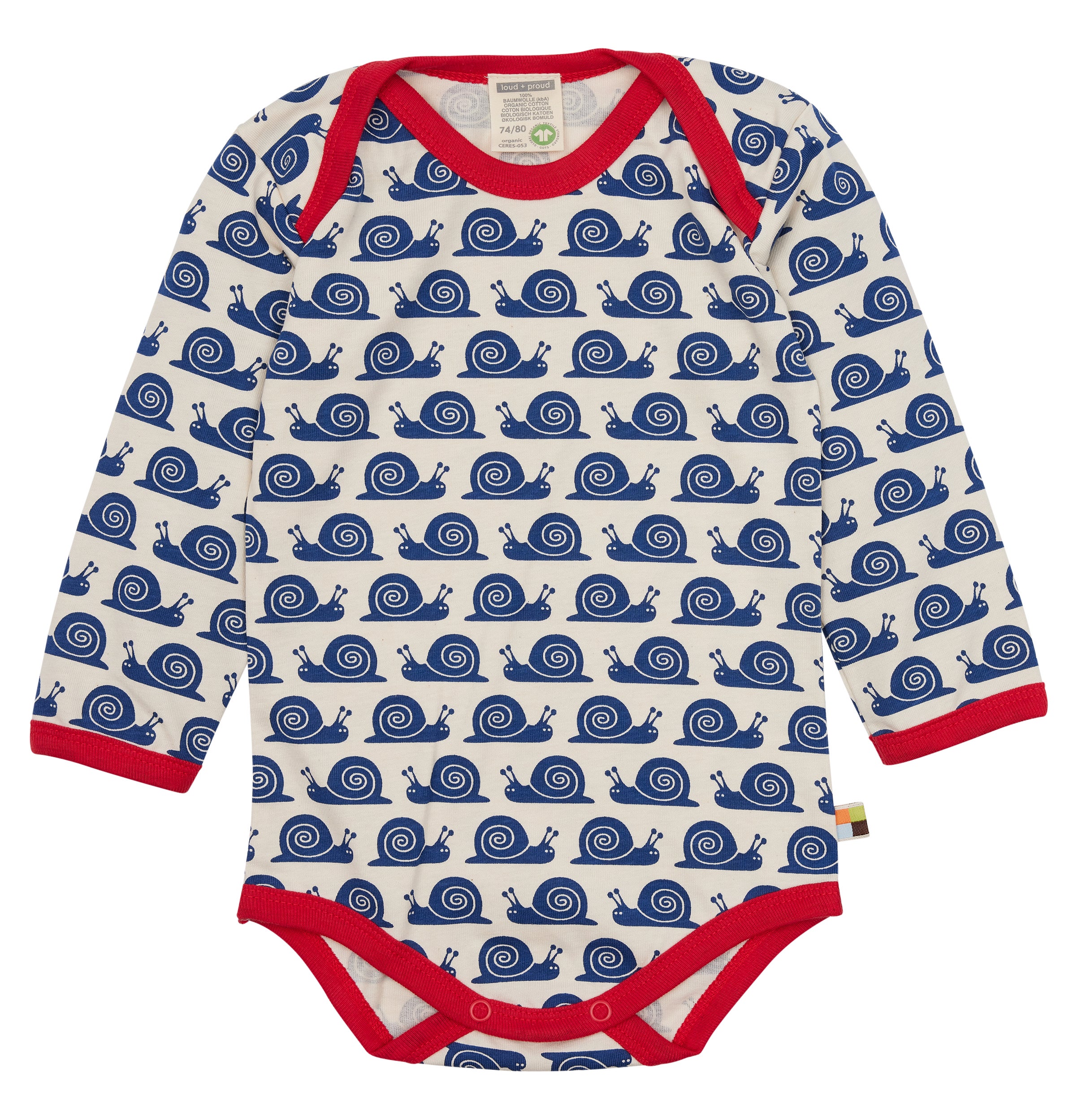 Long-sleeved body with snail print Long-sleeved body with snail print