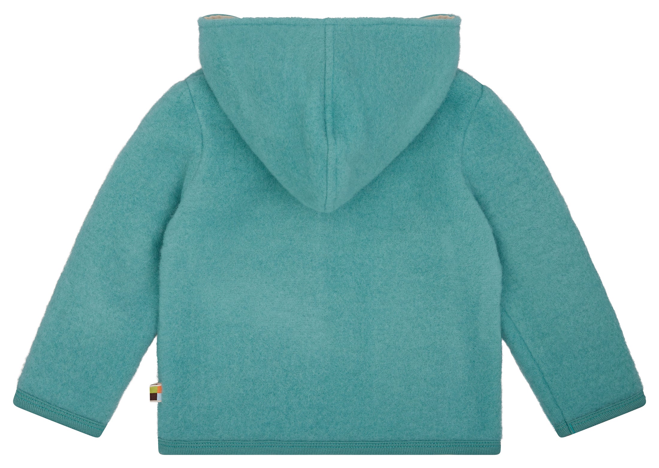 Wollfleece-Jacke mit Kapuze