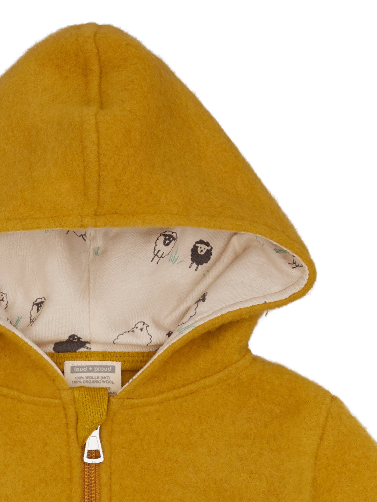 Wollfleece-Jacke mit Kapuze