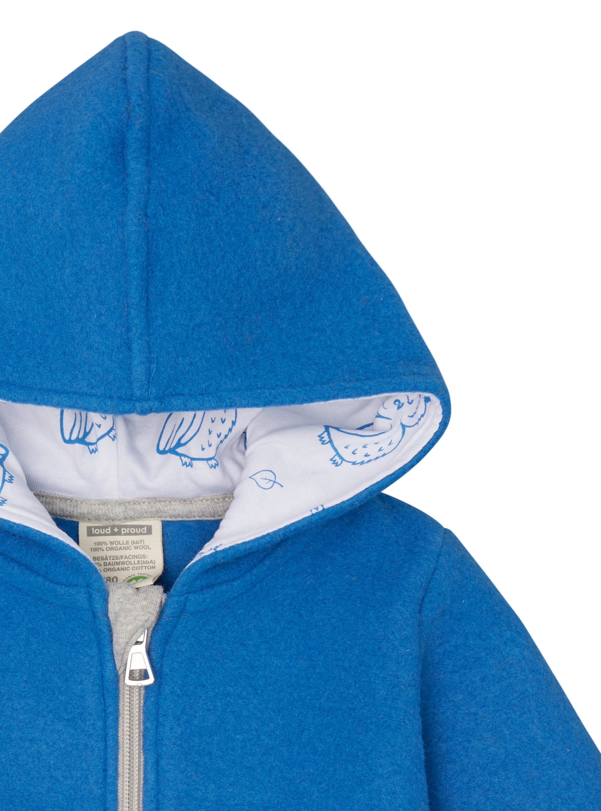 Wool fleece jacket with hood