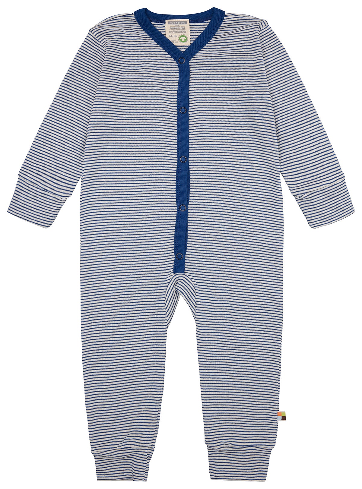 Sleeping suit stripes made of fine ribbed fabric