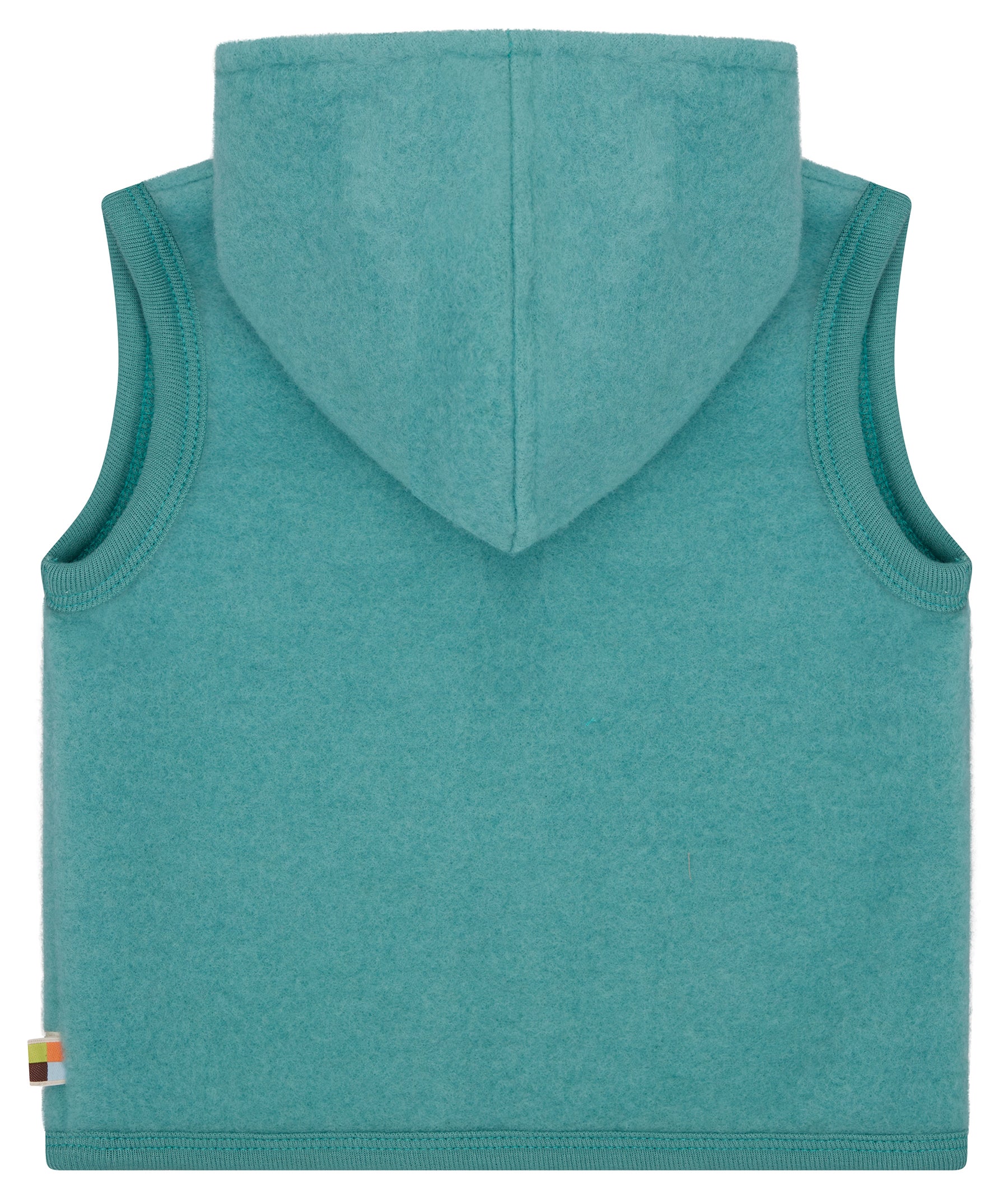Wollfleece-Weste mit Kapuze