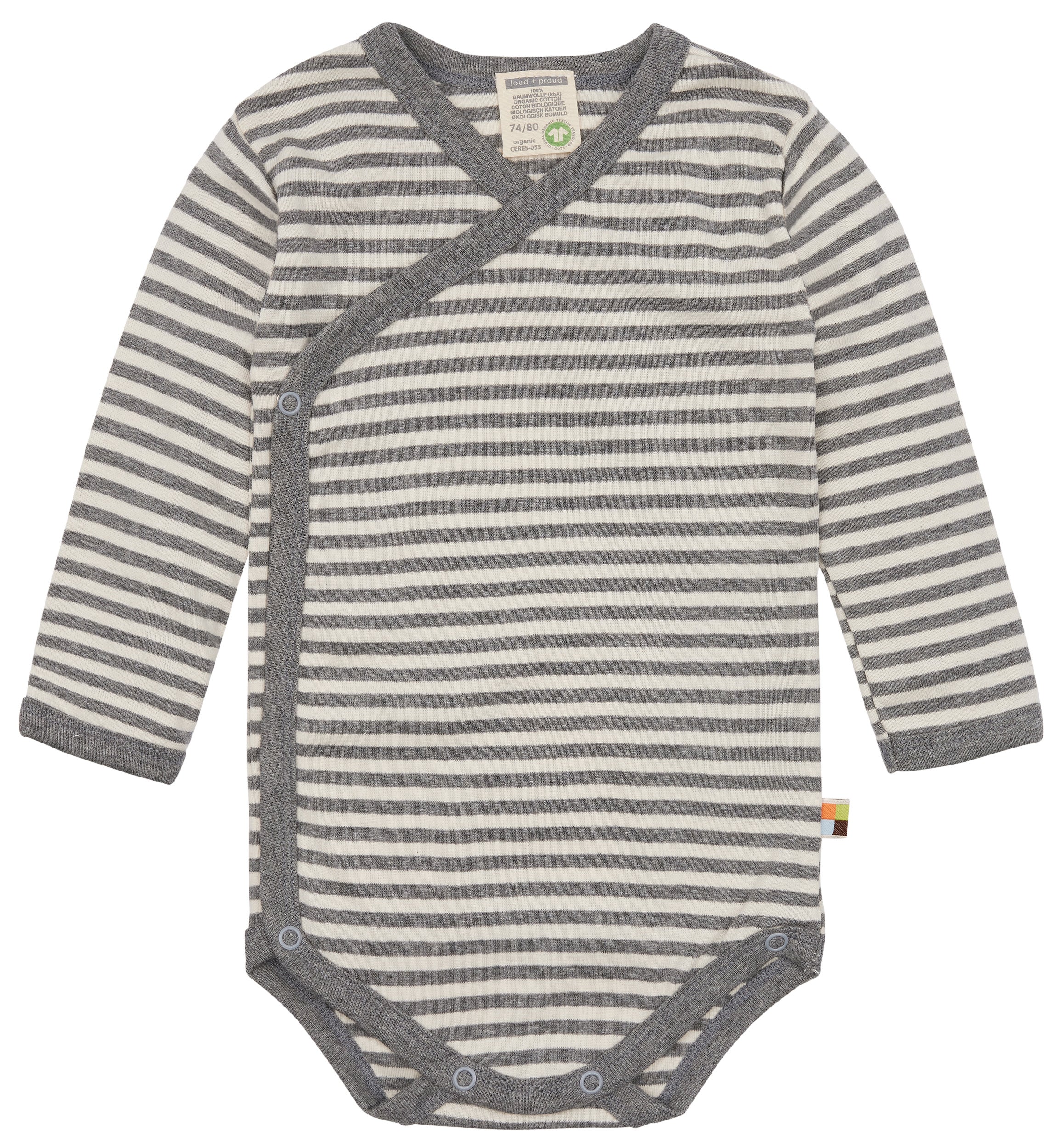 Striped wrap body with long sleeves Striped wrap body with long sleeves