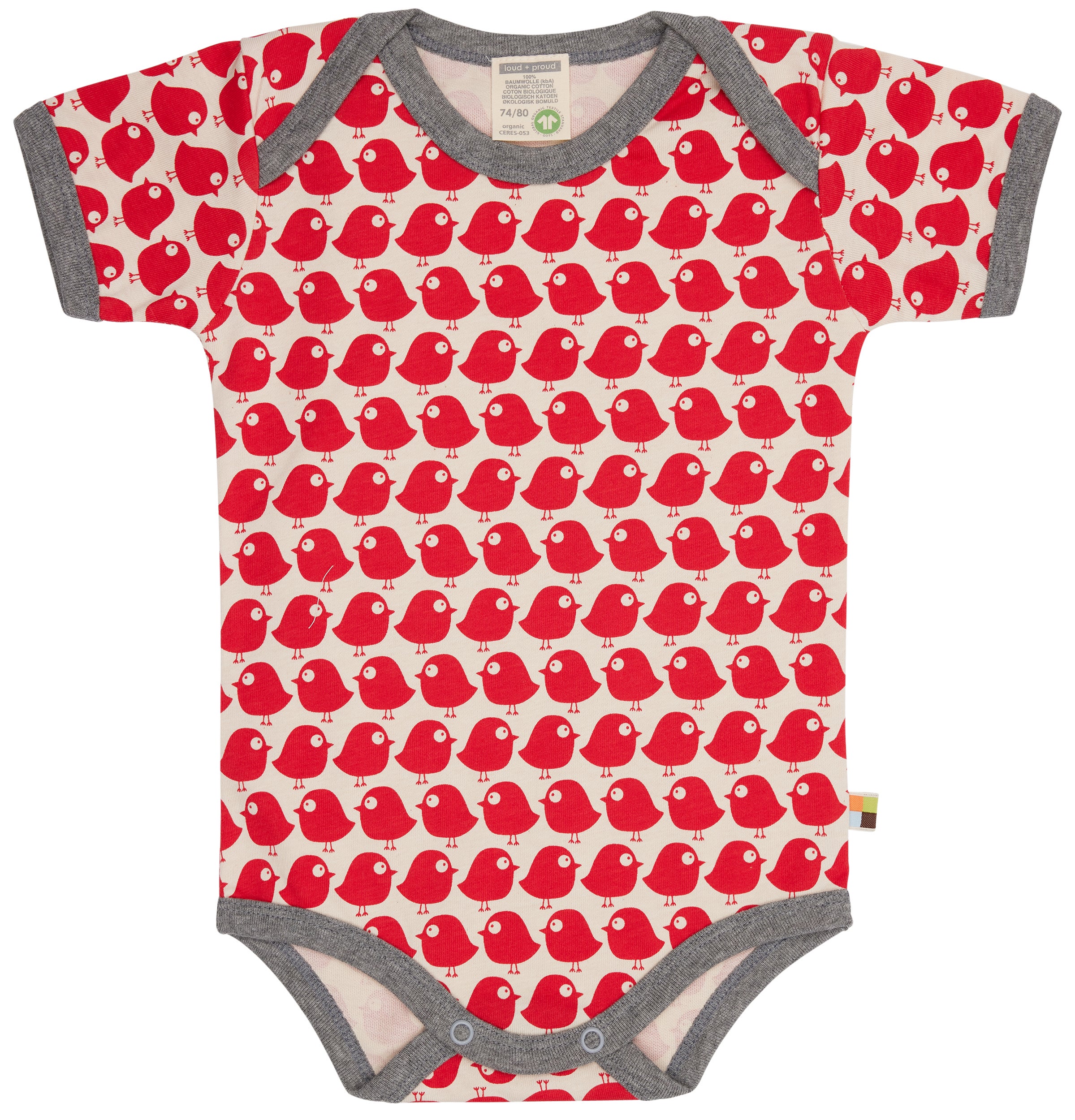 Short-sleeved body with bird print Short-sleeved body with bird print