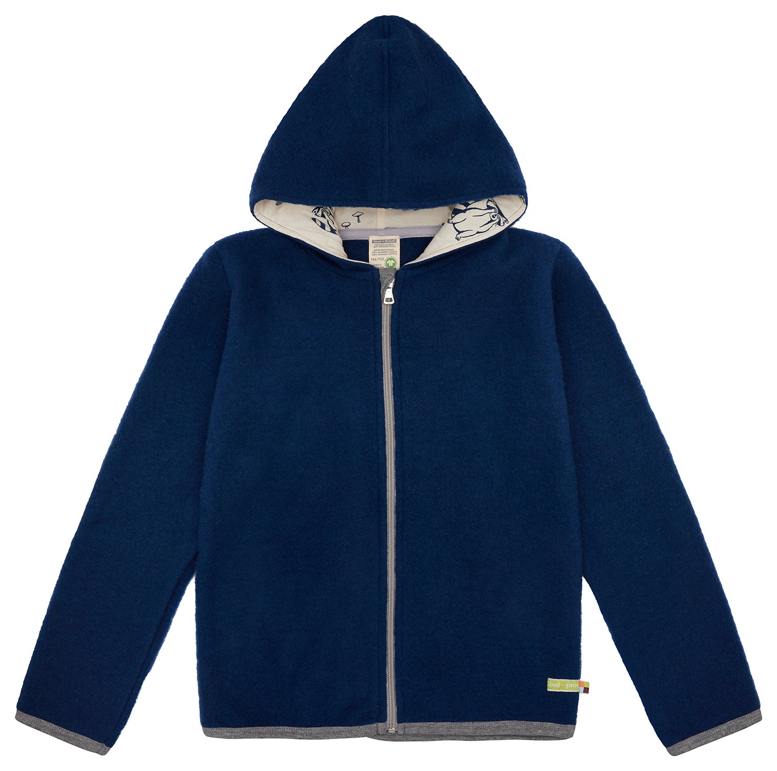 Wool fleece jacket with hood