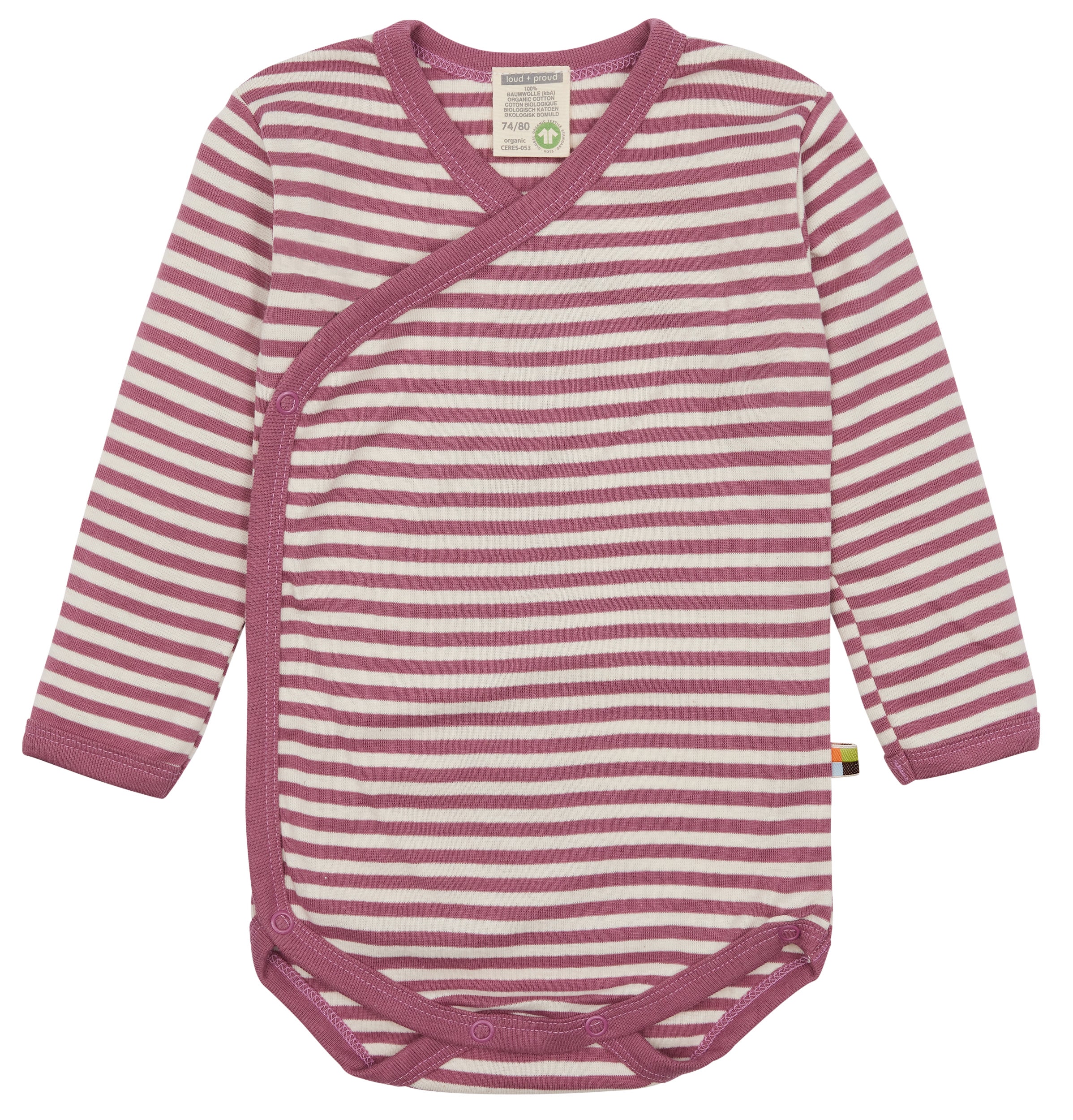 Striped wrap body with long sleeves Striped wrap body with long sleeves