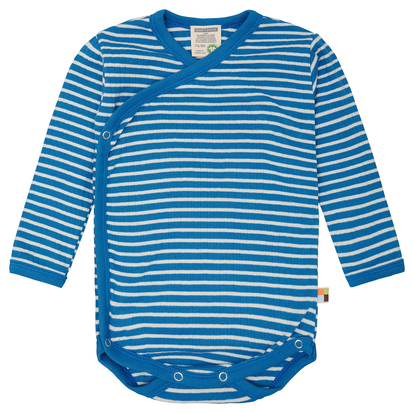 Wrap bodysuit long-sleeved striped with ribbed Wrap bodysuit long-sleeved striped with ribbed
