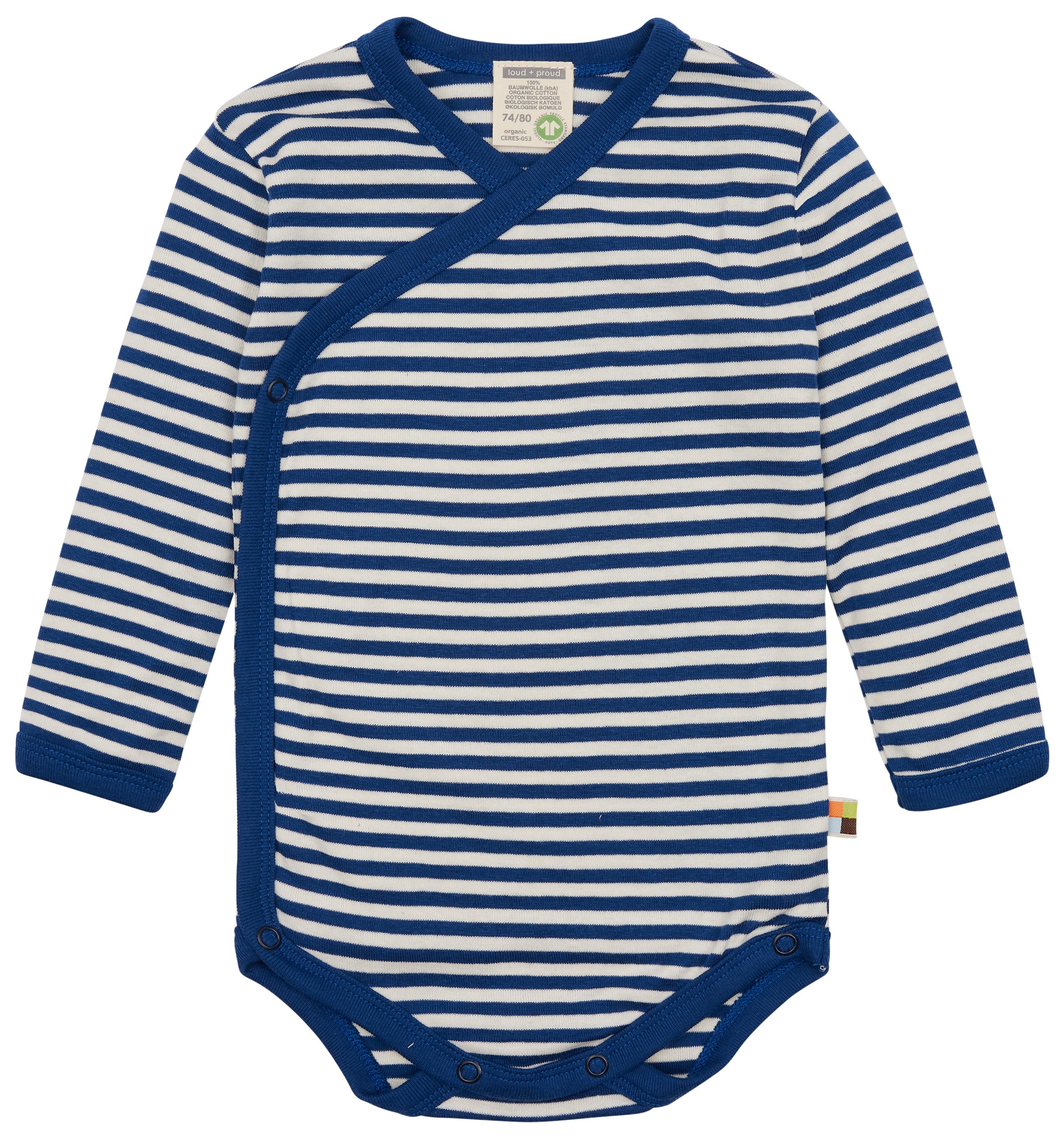 Striped wrap body with long sleeves Striped wrap body with long sleeves