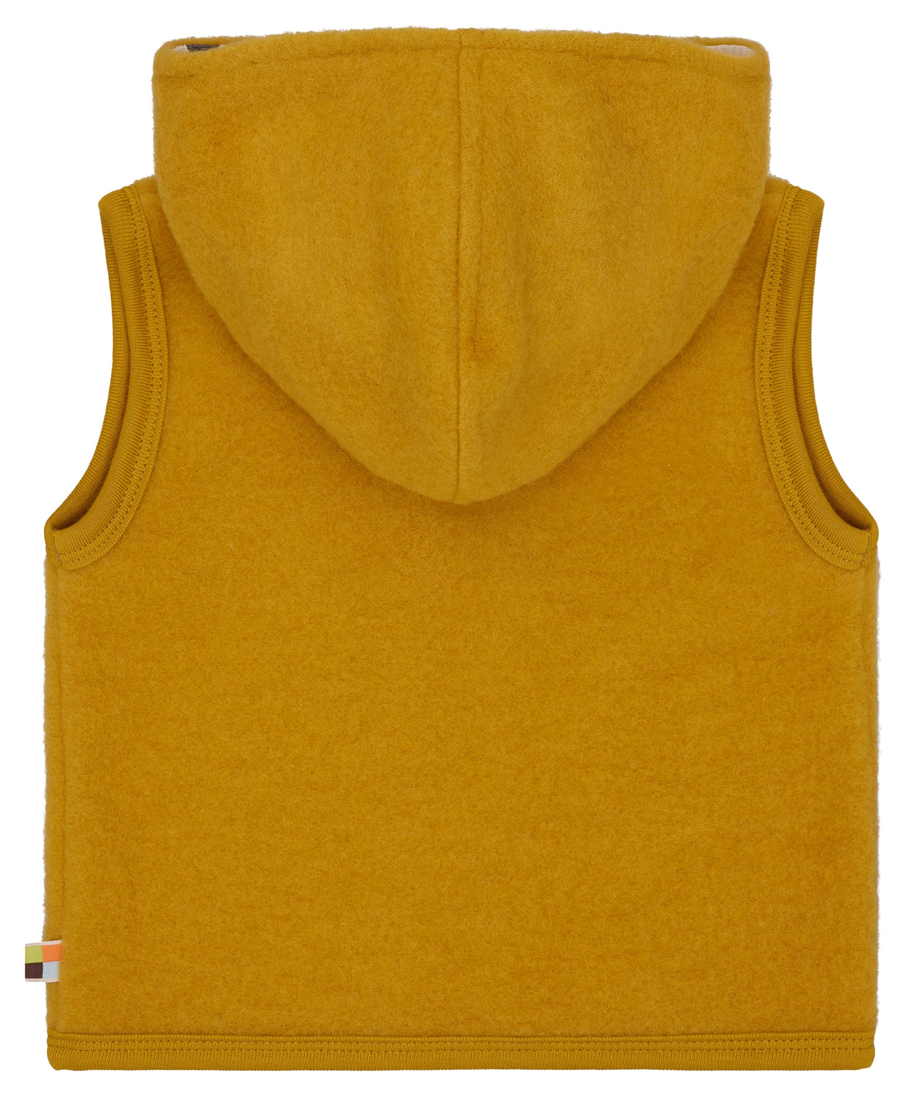 Wollfleece-Weste mit Kapuze