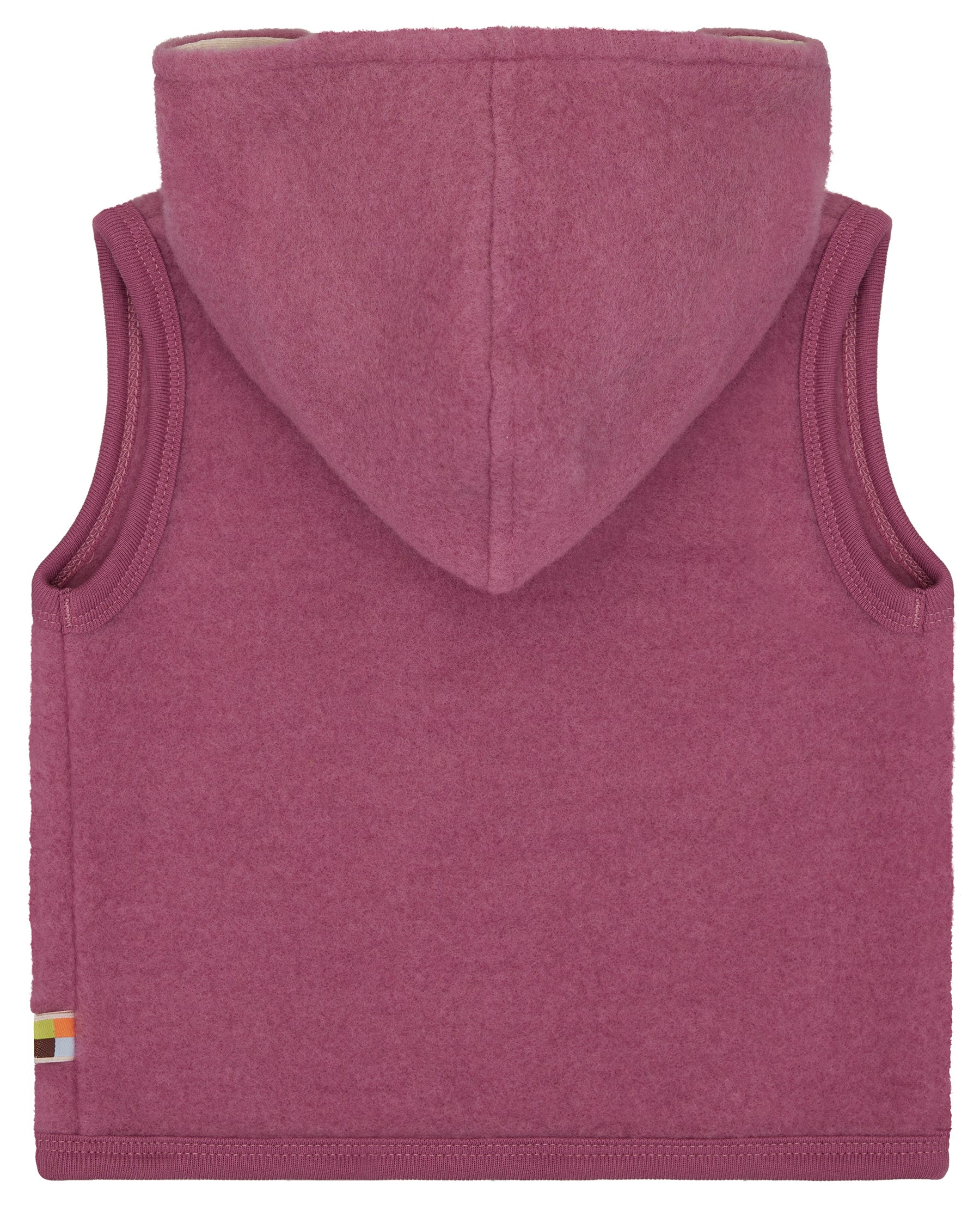 Wollfleece-Weste mit Kapuze