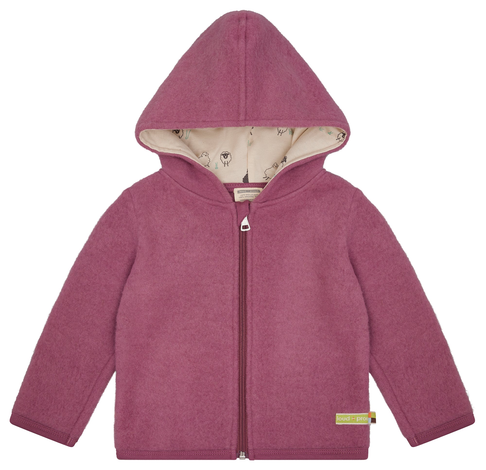 Wollfleece-Jacke mit Kapuze