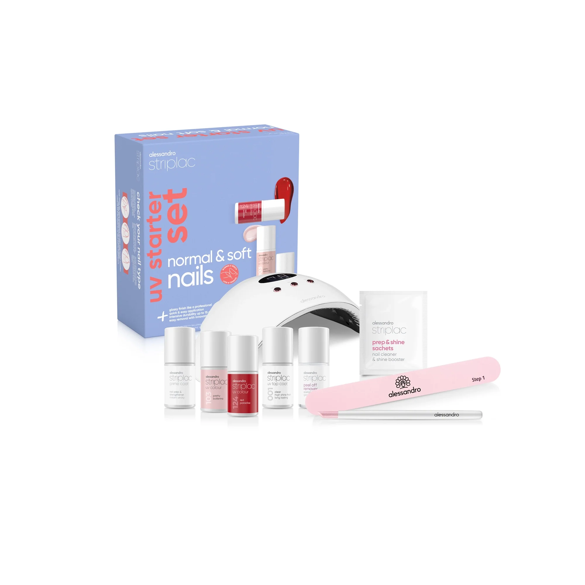 Striplac Uv Starter Set Normal & Soft Nails - 2 Colours