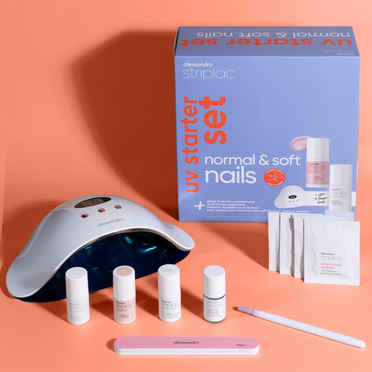 striplac uv starter set normal & soft nails