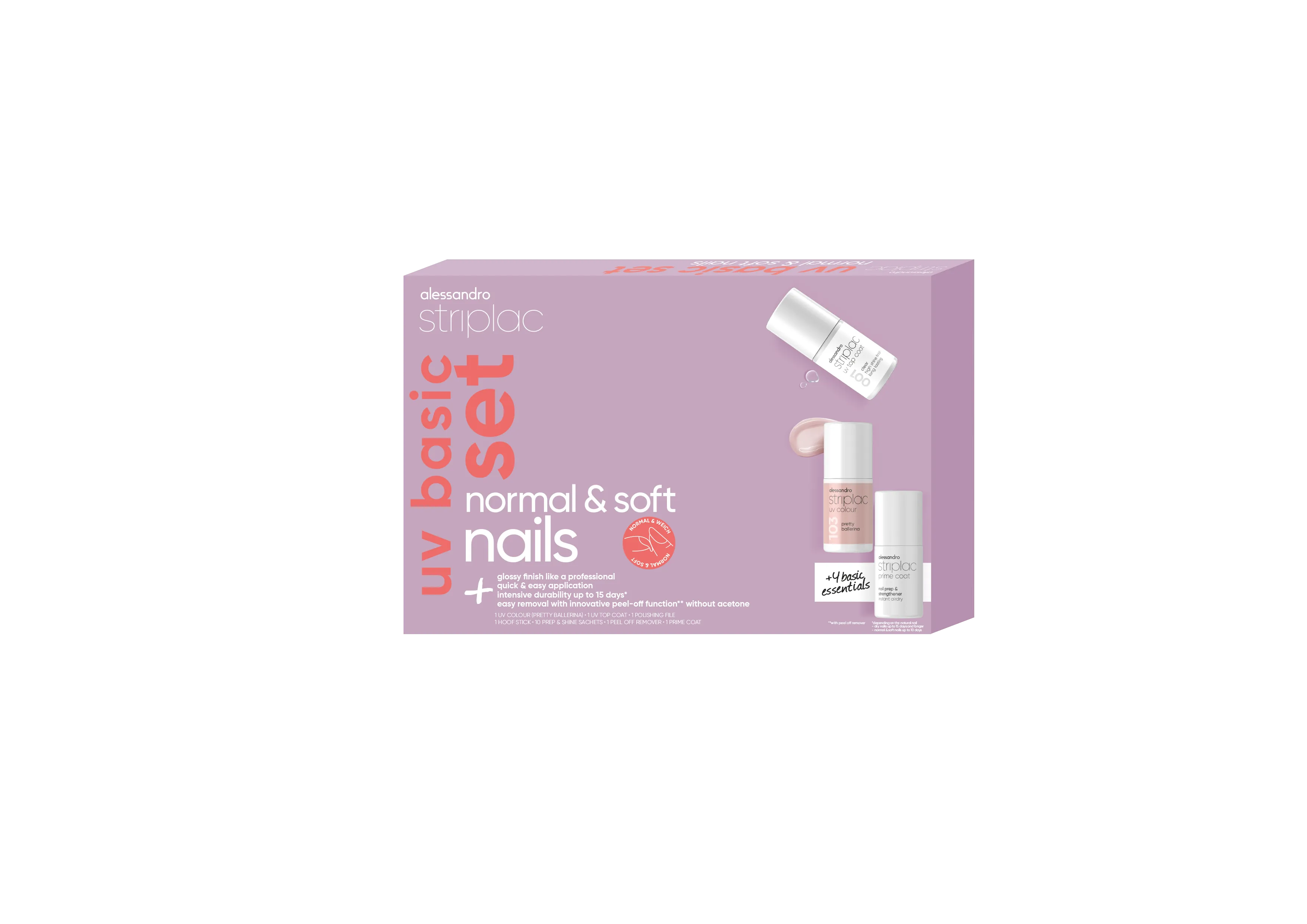 Normal Soft Set alessandro Striplac Uv Basic Set + Colour Normal & Soft Nails | 21-906