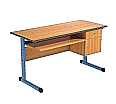 Lehrertisch, 130x65 cm (B/T), 76 cm hoch, Platte: Melamin, PU-Kante, aus der Kategorie Lehrertische