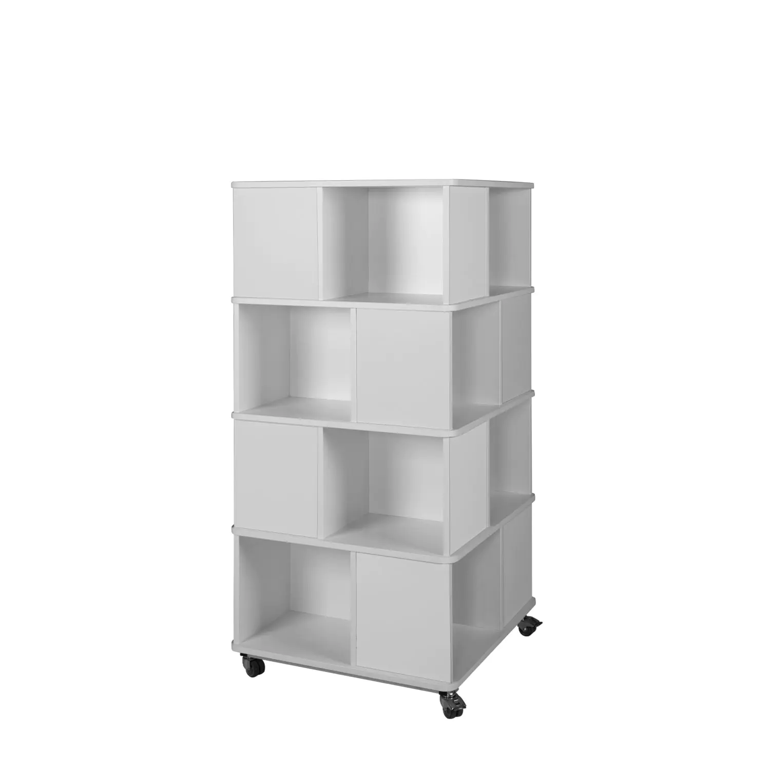 Bücherturm, 159 cm hoch,  75x75 cm (B/T), 4 Ebenen, 16 Fächer, 1 farbig