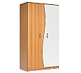 Wellentürenschrank, 190 cm hoch, 105x50 cm (B/T), Tür rechts grau, aus der Kategorie Funktionale Tische