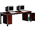 Computer-Holzunterbau links, abschließbar, Lüftungsschlitze