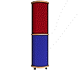 Infosäule fahrbar, Höhe 220 cm, Durchmesser 60 cm, Stoffoberfläche,