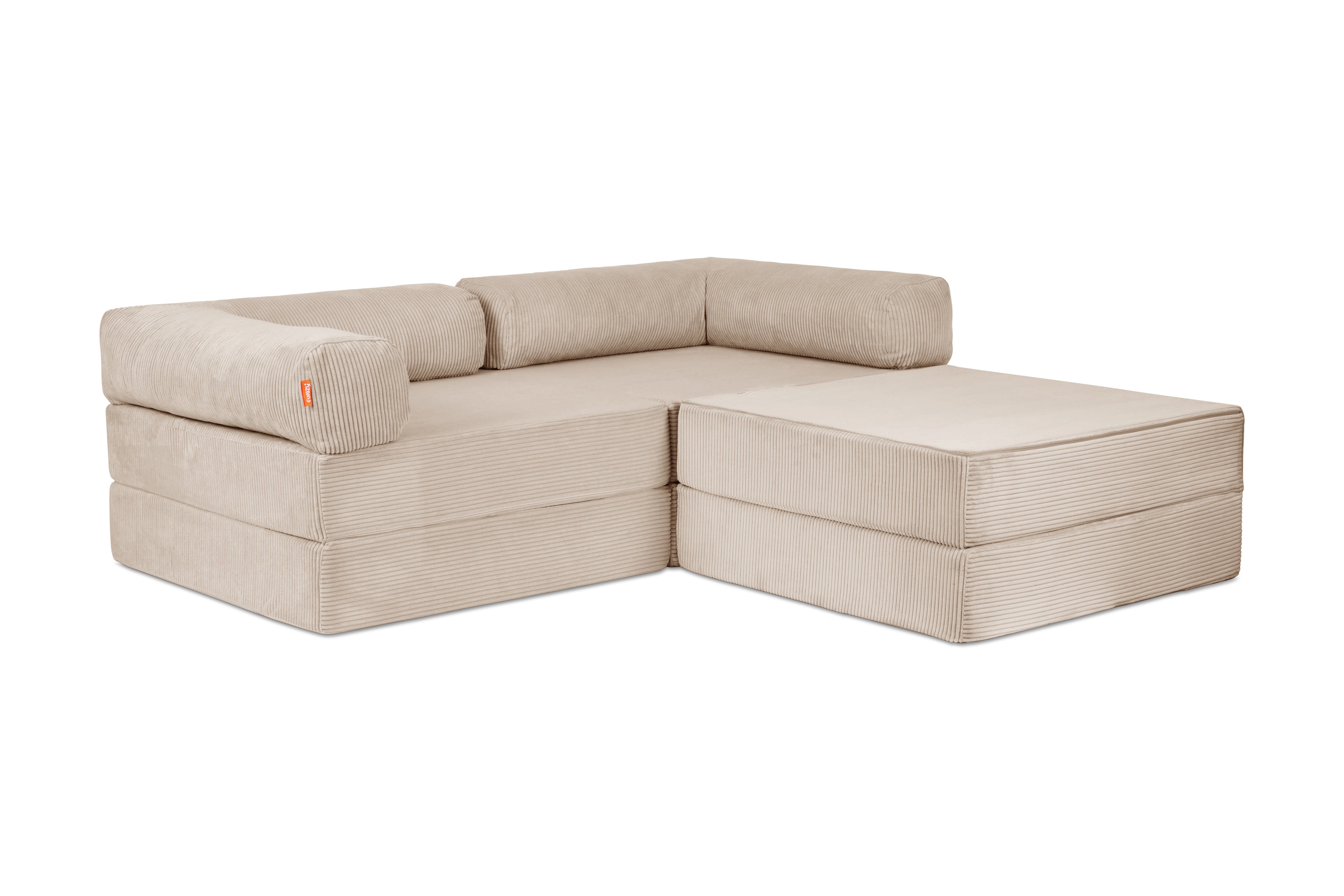 Funzy Ecksofa 210 × 210 × 72 cm (B × L × H), Gewicht 62 kg mit Cordbezug aus der Kategorie Funzy