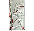 Gerätetafel-Satz mit magnetischen Geräten, mit Dezimeterlineal, Zirkel, Winkelmesser, aus der Kategorie Zeichengeräte
