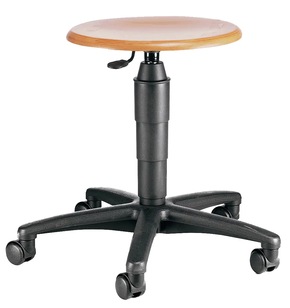 Hocker, höhenverstellbar 48-67 cm, fahrbar, mit Drehspindel, aus der Kategorie Hocker