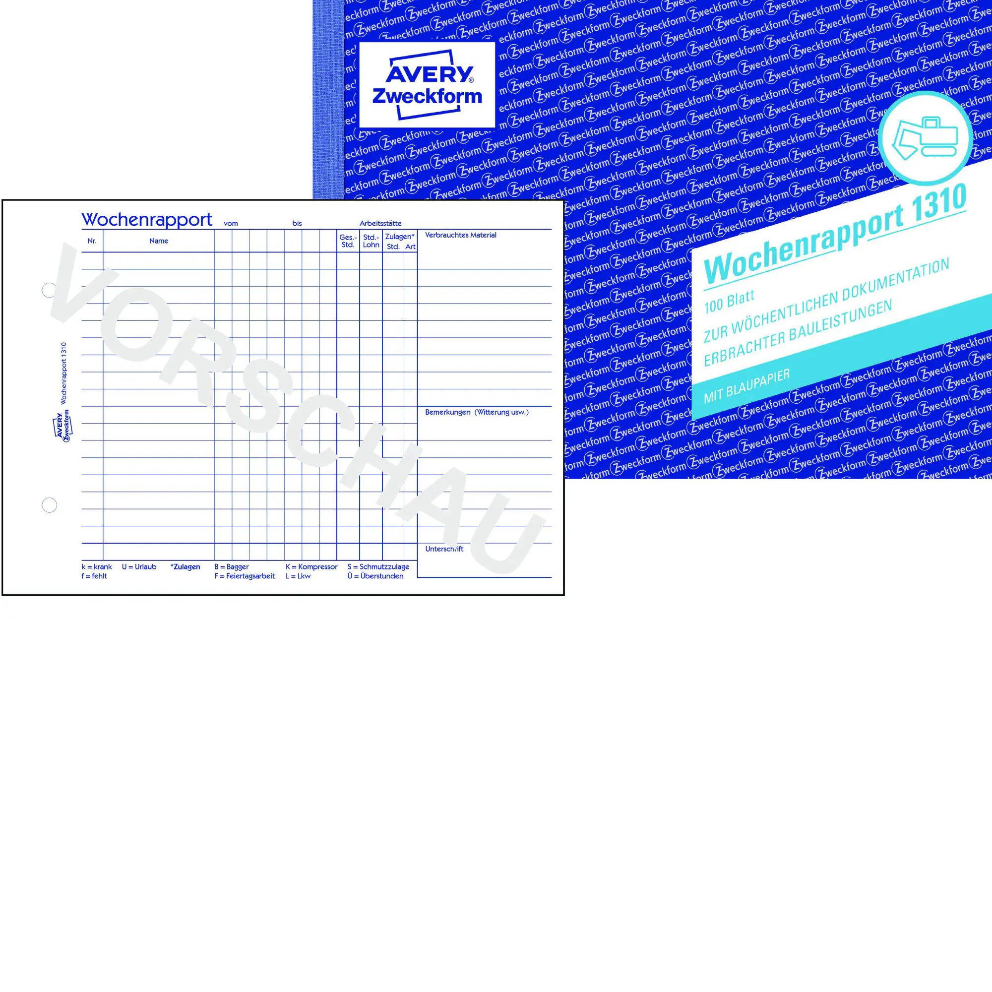 Avery Zweckf. Wochenbericht DIN A5 100Bl. aus der Kategorie Formulare