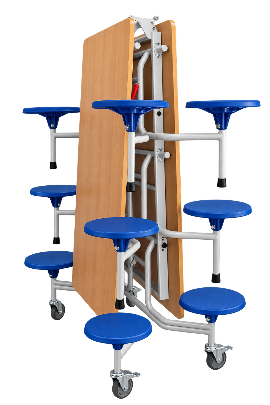 Tisch-Stuhlkombination, 12 Sitze, rechteckig, Tischhöhe: 69 cm, Sitzhöhe 41cm, Sitz Ø 32,5 cm aus der Kategorie Sitz-Tisch-Kombinationen