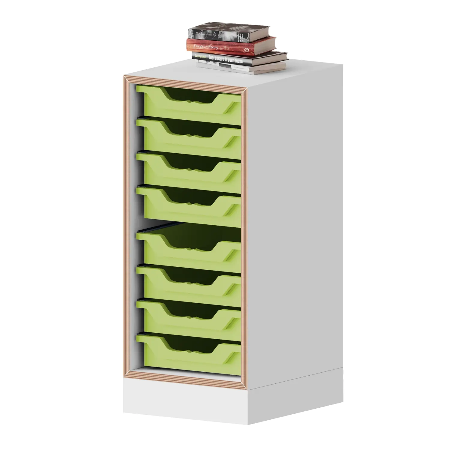 qickly® Regal, 2 OH, 8 kleine Ergo Tray Boxen, B/H/T: 36x74,3x42,6 cm aus der Kategorie Regale Schnelllieferprogramm