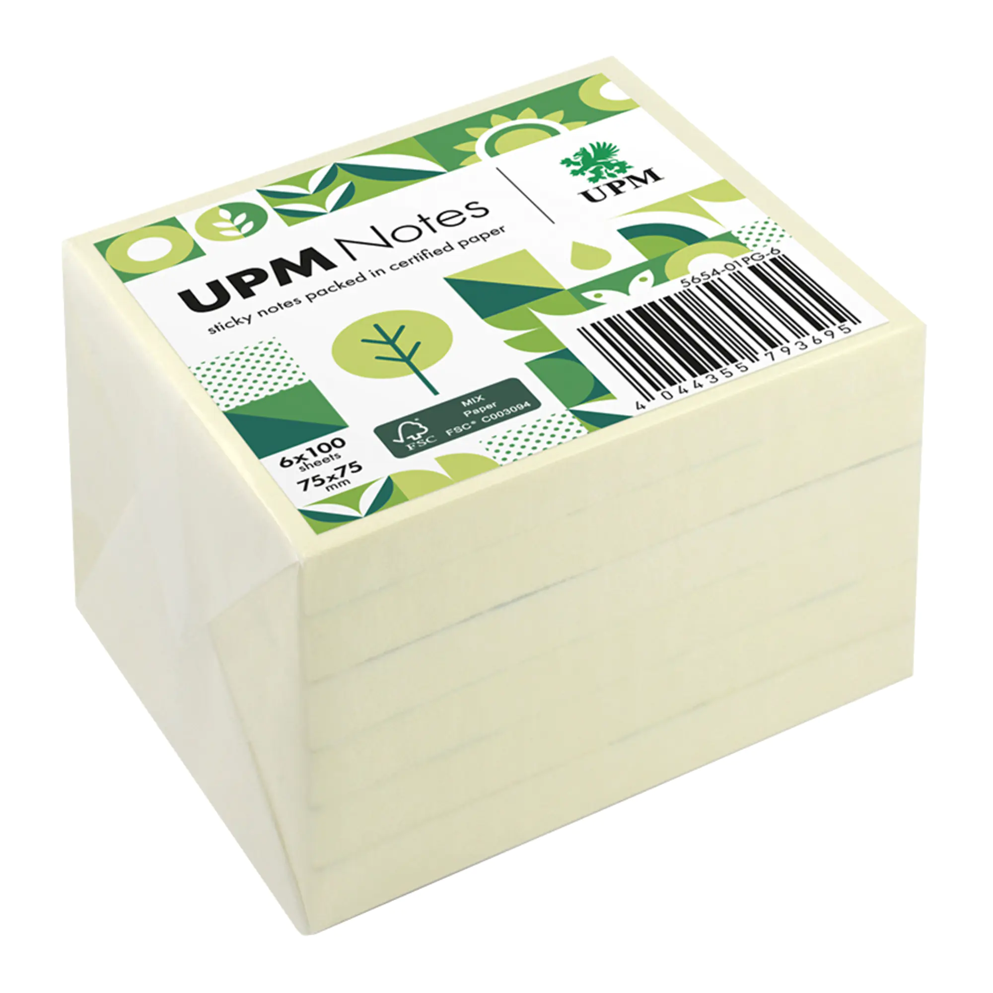 UPM Notes Haftnotiz 75x75mm 100Bl. ge 6St. aus der Kategorie Haftnotizen & -streifen