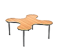 Kleeblatt 4er Tisch, 139x139 cm (B/T), Höhe wählbar, aus der Kategorie Kleeblatttische