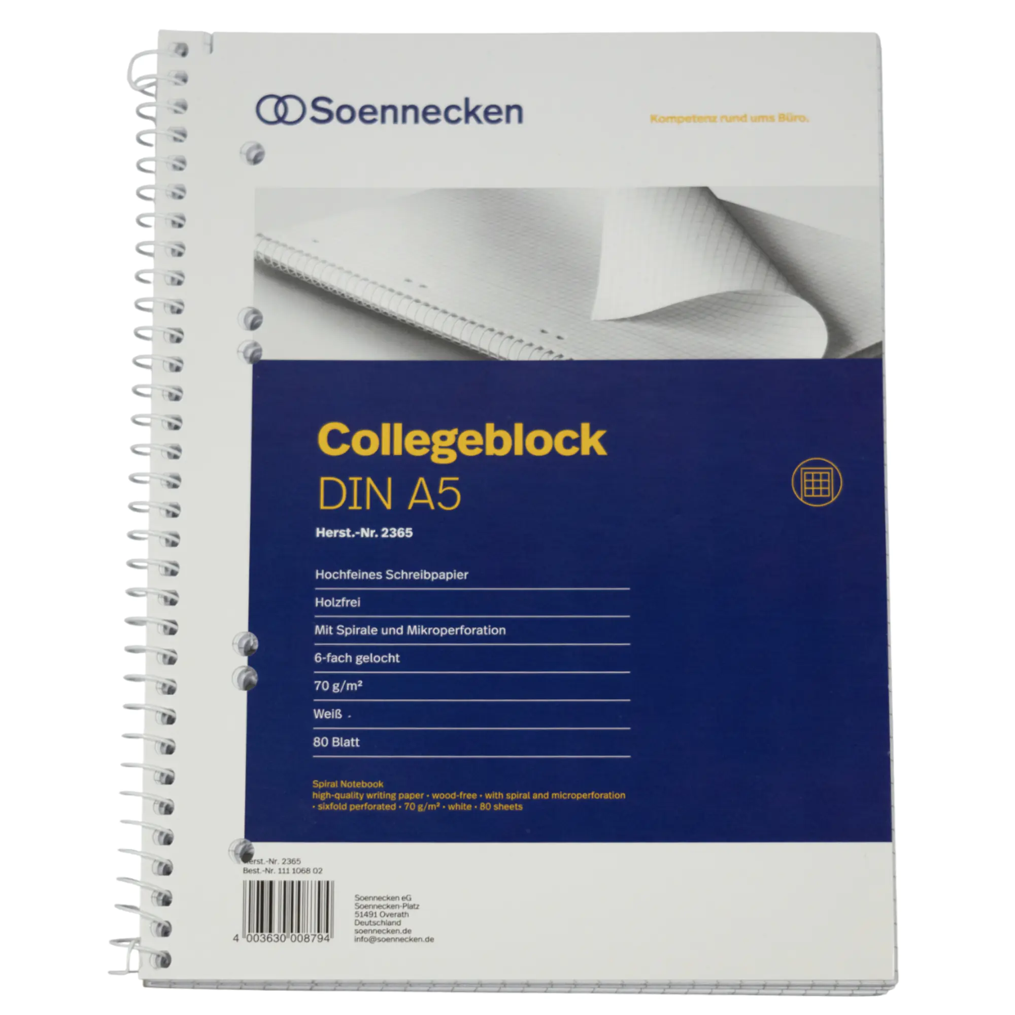 Soennecken Collegeblock DIN A5 gelocht kar. 80Blatt aus der Kategorie Notizblöcke & Bücher