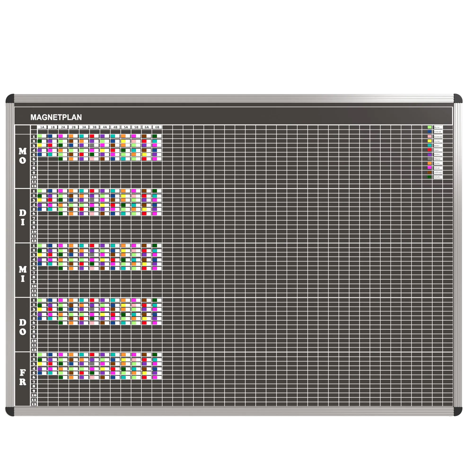 Klassen-Plantafel, 12 Stunden Mo-Fr, für 40 Klassen, 123x177 cm, aus der Kategorie Klassenplan-Tafeln 12h
