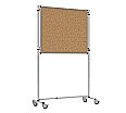 Stecktafel, 120x100 cm, beidseitig Kork-Oberfläche, inklusive Rollstativ aus der Kategorie Trennwände & Stellwände