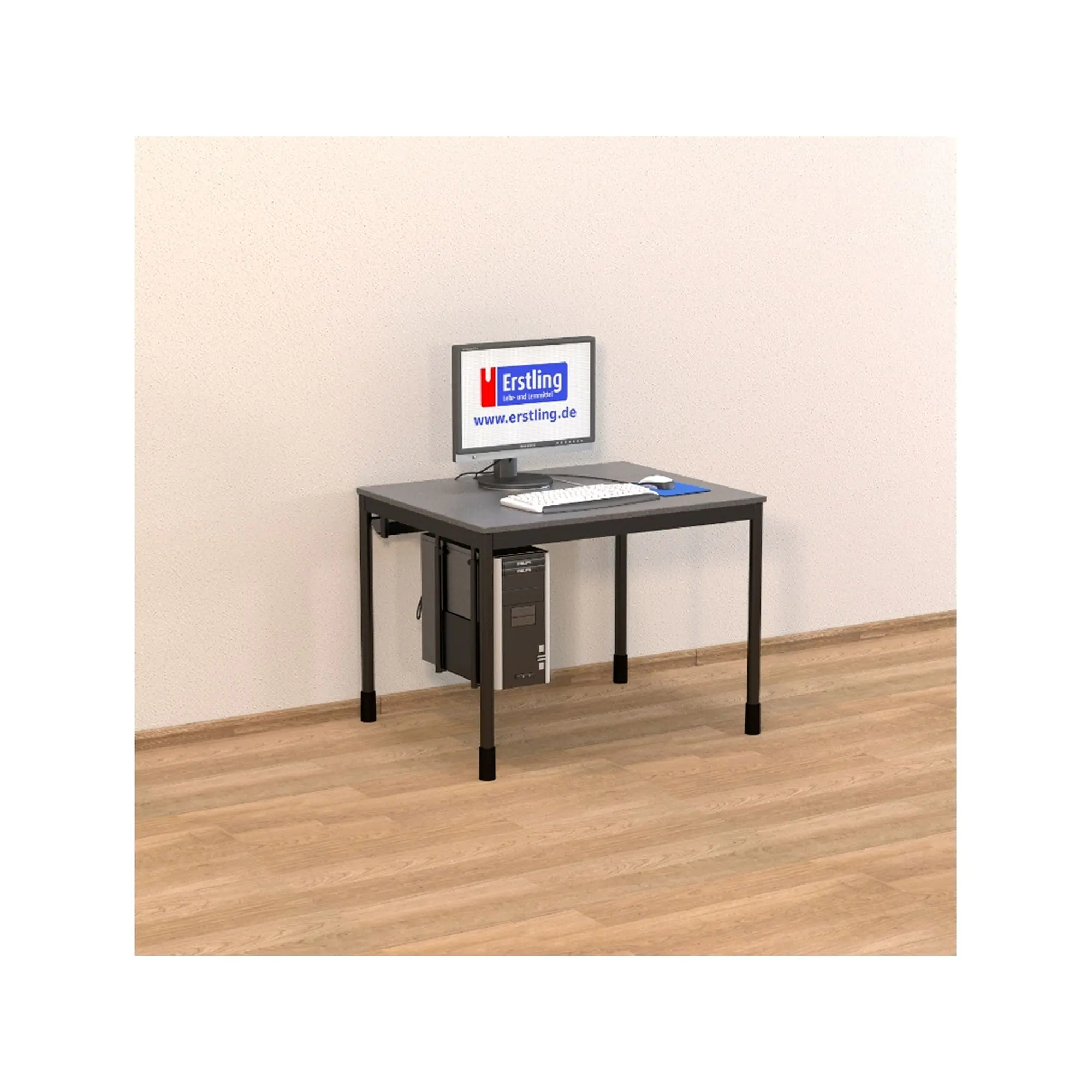 EDV-Tisch, 100x80 cm (B/T), 72 cm hoch, offener Blechkabelkanal, aus der Kategorie EDV-Tische