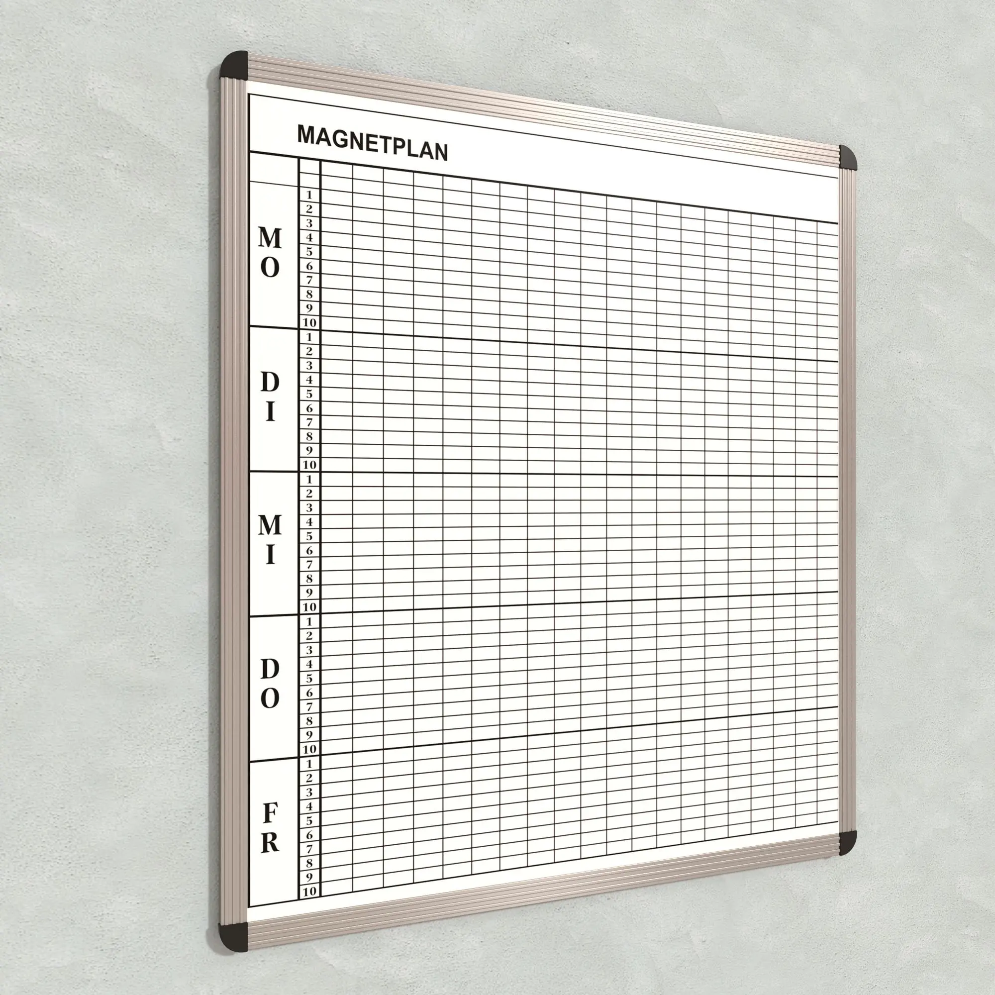 Klassen-Plantafel, 10 Stunden Mo-Fr, für 20 Klassen, 103x97 cm, aus der Kategorie Klassenplan-Tafeln 10h