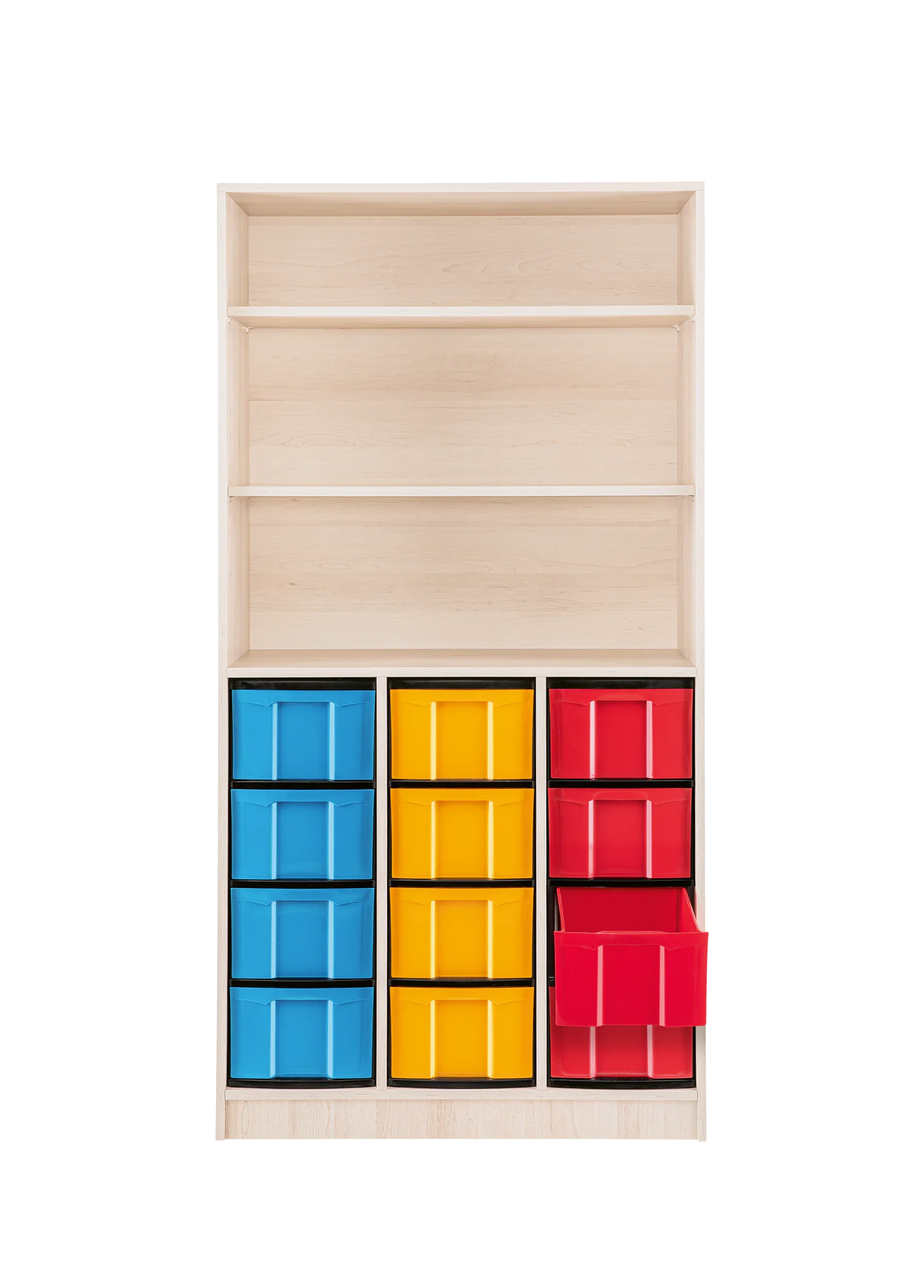 Boxenhochregal, 12 Boxen, 2 Böden, B/H/T 98x190x40 cm aus der Kategorie Klassenraumregale