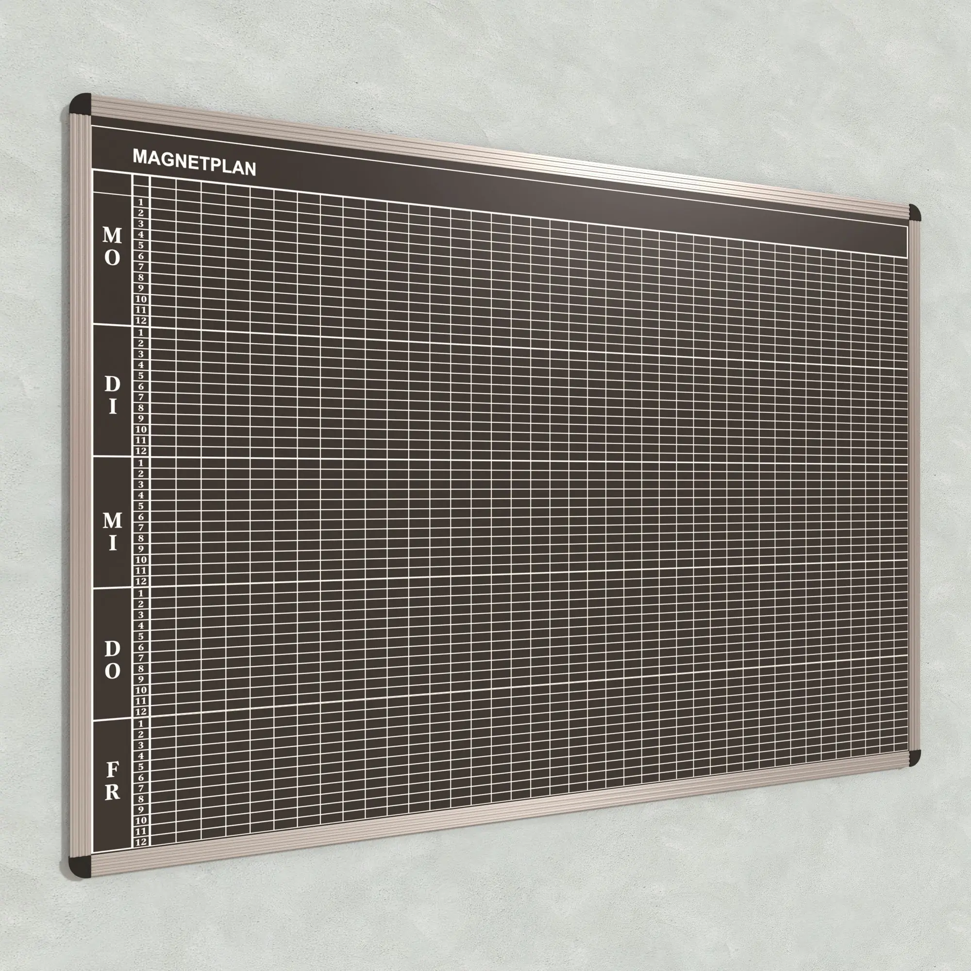 Klassen-Plantafel, 12 Stunden Mo-Fr, für 40 Klassen, 123x177 cm, aus der Kategorie Klassenplan-Tafeln 12h