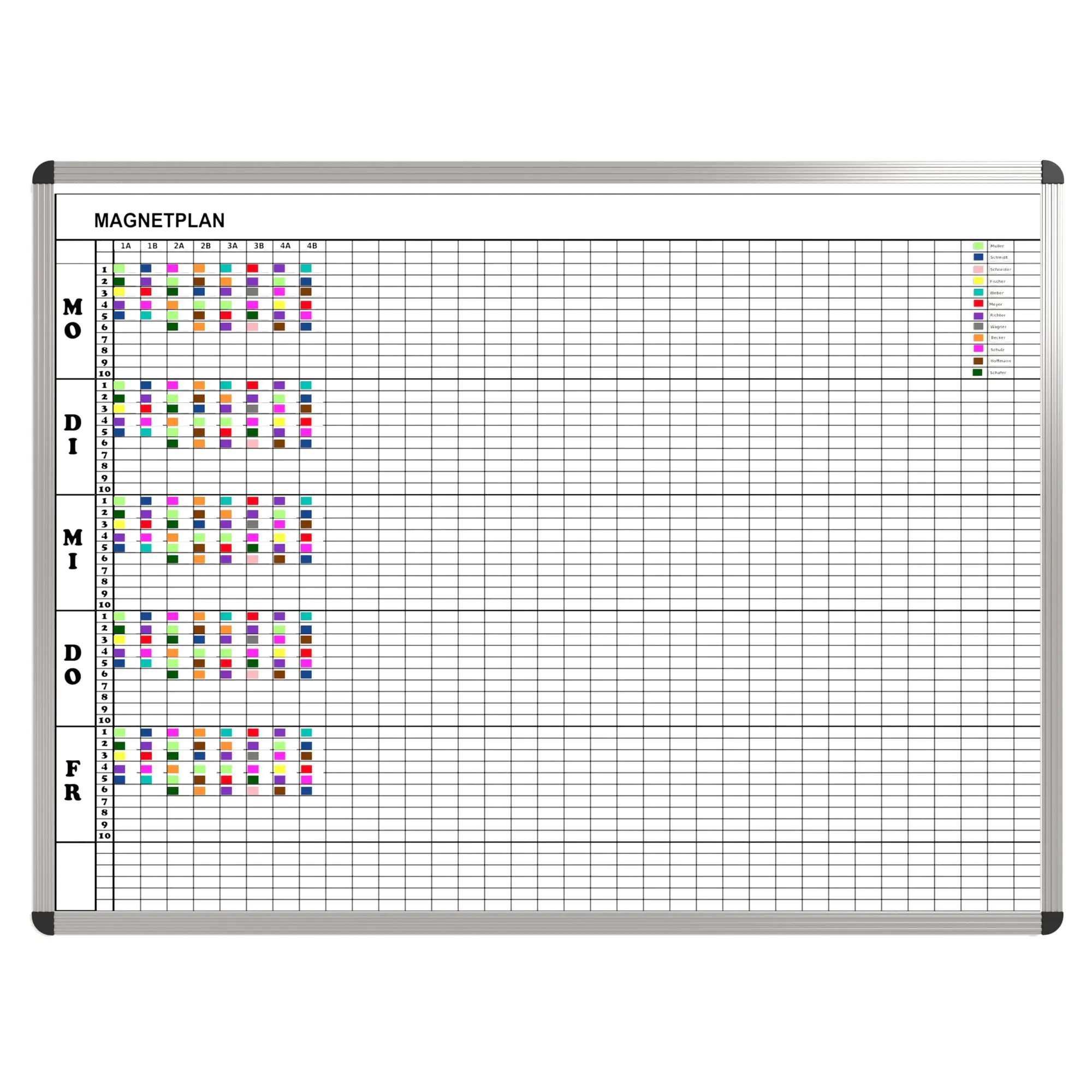 Klassen-Plantafel, 10 Stunden Mo-Fr, für 35 Klassen, 103x157 cm, aus der Kategorie Klassenplan-Tafeln 10h
