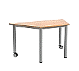 Trapeztisch, 140x70 cm (B/T), fahrbar, 2 Füße mit Rollen, aus der Kategorie Trapeztische