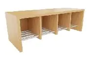 Garderobenbank 4 Plätze BxT 100 x 35 cm, Sitzhöhe bitte angeben, mit integrierten Alu-Schuhrost aus der Kategorie Garderoben