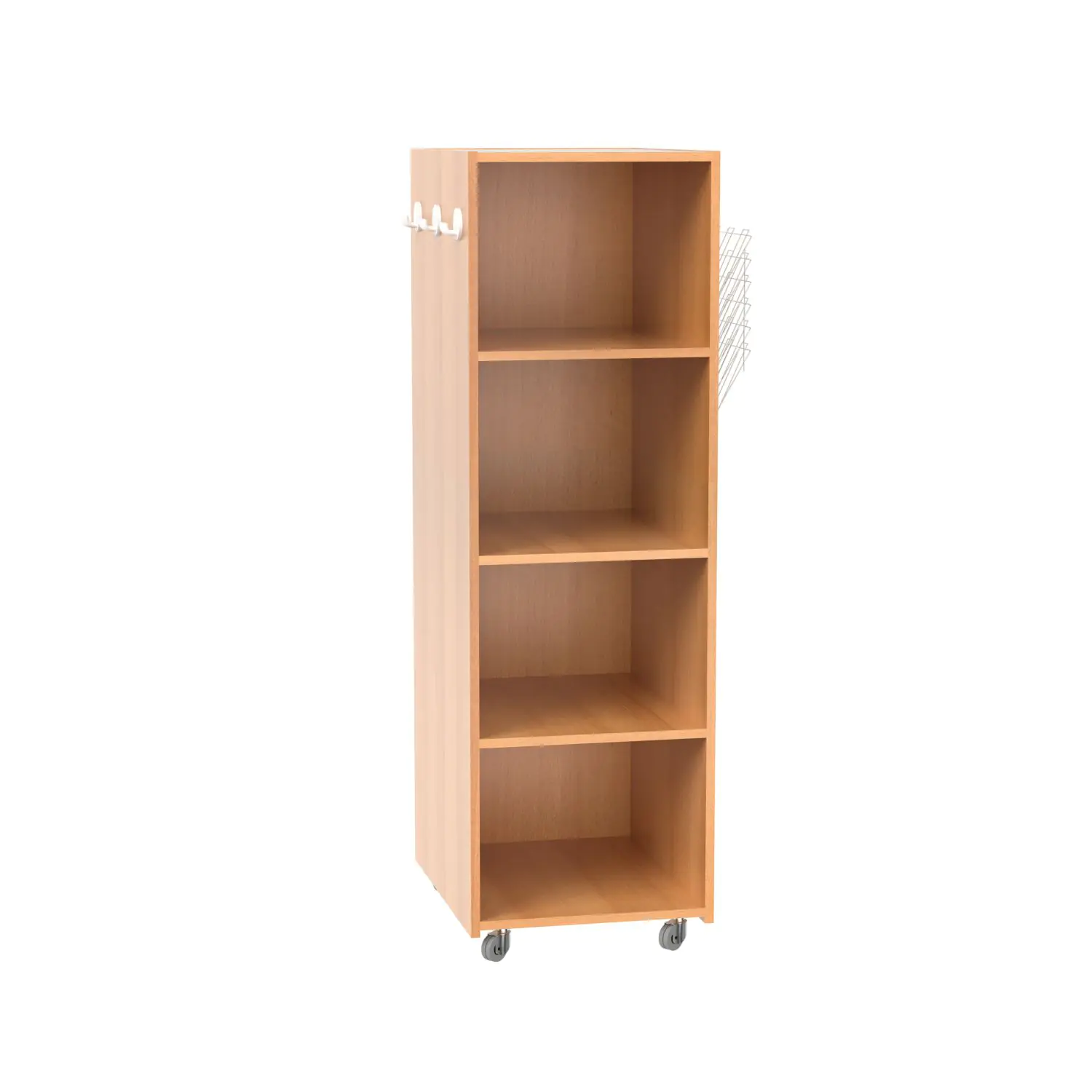 Bücherregal, 165 cm hoch, 52x64 cm (B/T), einseitig nutzbar,