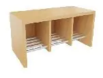 Garderobenbank 3 Plätze BxT 75 x 35 cm, Sitzhöhe bitte angeben, mit integrierten Alu-Schuhrost aus der Kategorie Garderobenmöbel